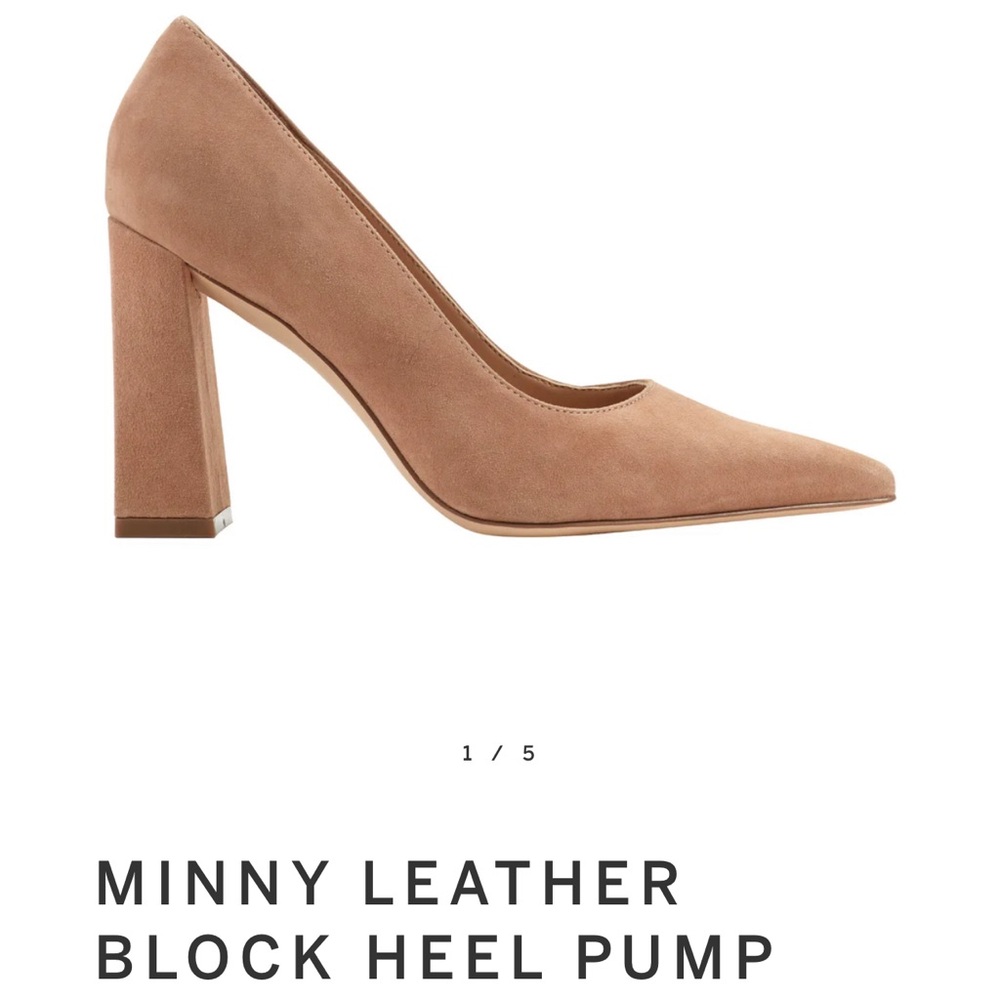Marc Fisher Minny Suede Block Heel Pump - Brown